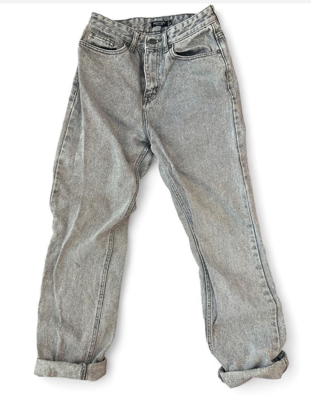 Nasty Gal Gray Washed Organic Denim High-Rise Ankle Jeans Size 4